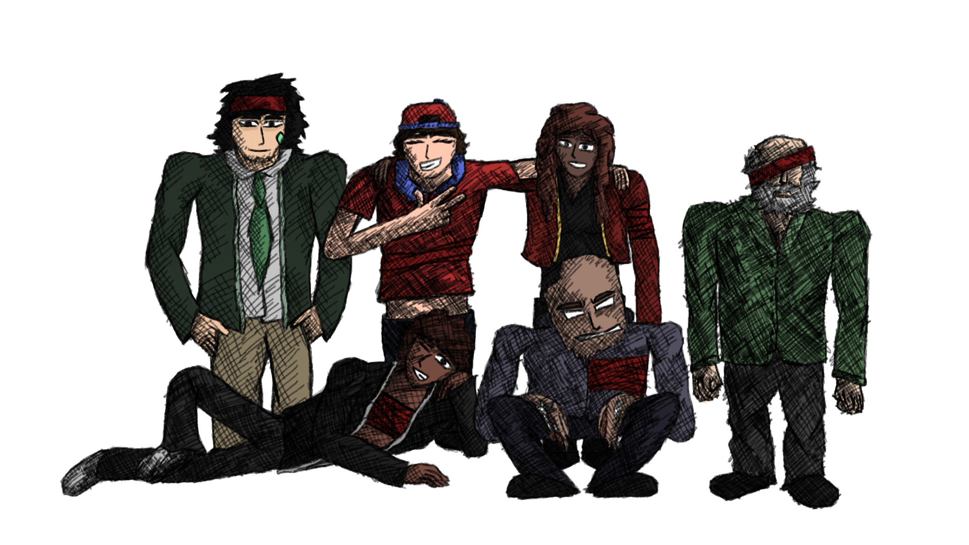 a drawing of the comic's main characters