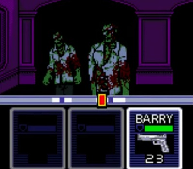 a screenshot of resident evil gaiden, specifically the battle system.